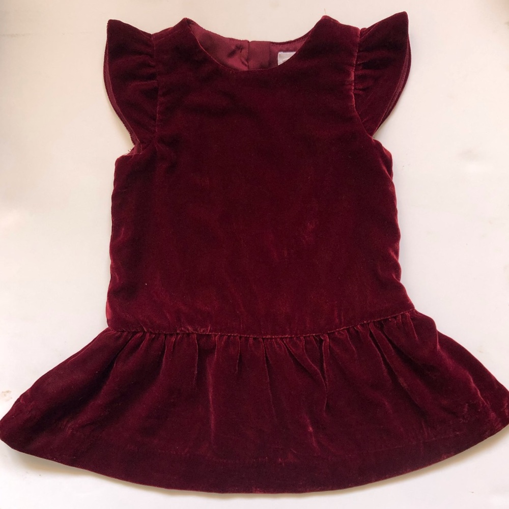 Toddler Baby Gap dark red velvety dress